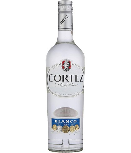 Fles Cortez Blanco Ron de Paramaribo, rum, bij slijterij t Bockje in Bathmen
