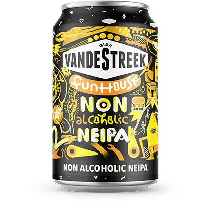 Fles Vandestreek Fun House Non Alcoholic Neipa, bier van Vandestreek, op voorraad bij slijterij ’t Bockje in Bathmen
