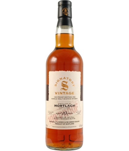 Fles Signatory Vintage Mortlach 2016 100 Proof Edition #84, whisky, bij slijterij ’t Bockje in Bathmen