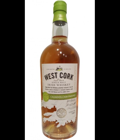 Fles West Cork Calvados Cask Finished, Ierse whiskey uit Skibbereen, op voorraad bij slijterij t Bockje in Bathmen