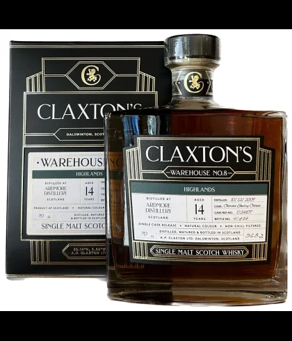 Fles Claxton's Warehouse No.8 Ardmore 2009 14 Years Old, single malt whisky, op voorraad bij slijterij t Bockje in Bathmen