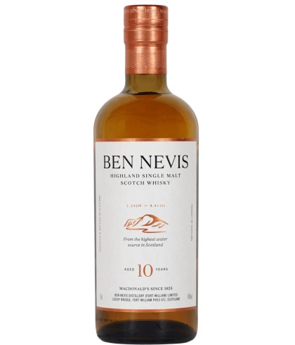 Fles Ben Nevis 10 Years Old, single malt whisky, op voorraad bij slijterij t Bockje in Bathmen