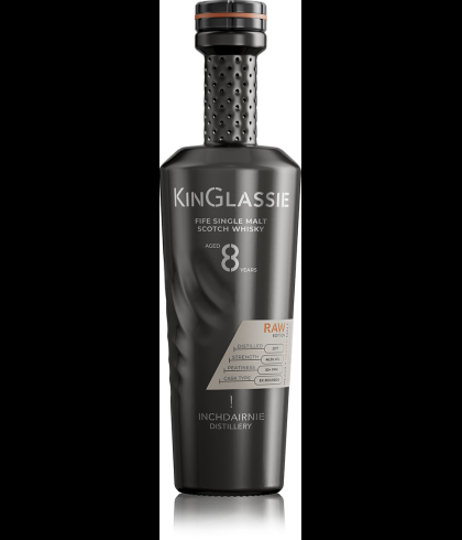 Fles KinGlassie Raw 8 Years Old 2017 Ex-Bourbon Cask, whisky, op voorraad bij slijterij t Bockje in Bathmen