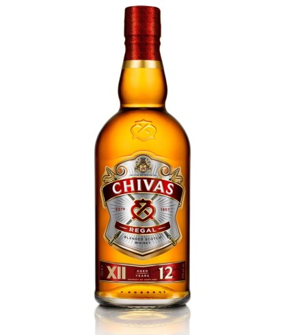 Fles Chivas Regal 12 Years Old, single malt whisky, op voorraad bij slijterij t Bockje in Bathmen