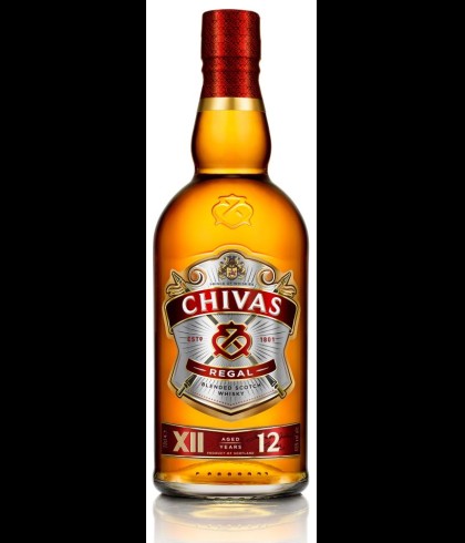 Fles Chivas Regal 12 Years Old, single malt whisky, op voorraad bij slijterij t Bockje in Bathmen