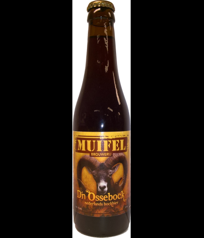 Fles Muifel D'n Ossebock, bier van Muifel, bij slijterij t Bockje in Bathmen