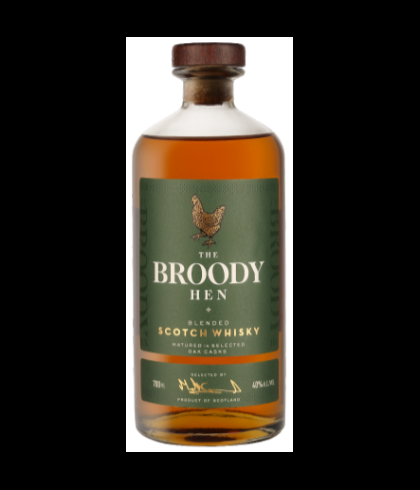 Fles The Broody Hen Blended Scotch Whisky, whisky, op voorraad bij slijterij t Bockje in Bathmen