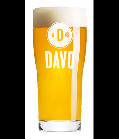 DAVO bierglas zonder voet, glas bij t Bockje in Bathmen