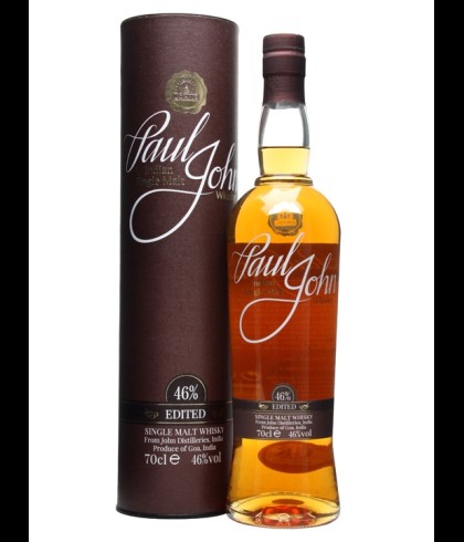 Fles Paul John Edited, Indiase single malt whisky uit Goa, op voorraad bij slijterij t Bockje in Bathmen