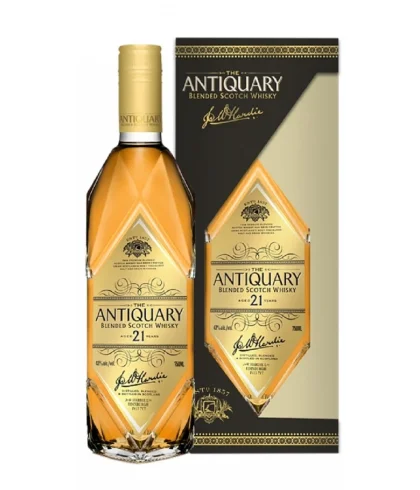 Fles The Antiquary 21 Years Old, whisky, op voorraad bij slijterij t Bockje in Bathmen