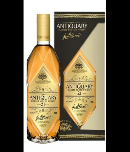 Fles The Antiquary 21 Years Old, whisky, op voorraad bij slijterij t Bockje in Bathmen