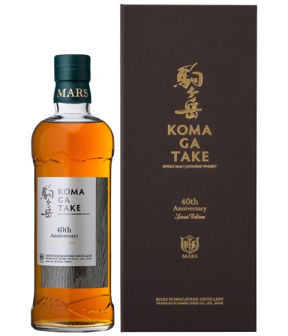 Fles Mars Komagatake 40th Anniversary, Japanse single malt whisky, op voorraad bij slijterij ’t Bockje in Bathmen