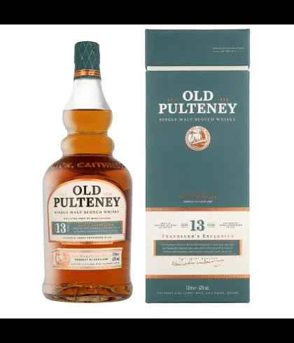 Fles Old Pulteney 13 Years Old, Schotse Highland single malt uit Wick, op voorraad bij slijterij t Bockje in Bathmen