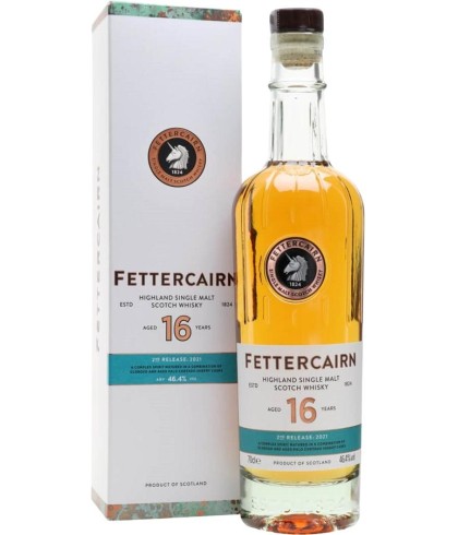 Fles Fettercairn 16 Years Old 2nd Release, single malt whisky, op voorraad bij slijterij t Bockje in Bathmen