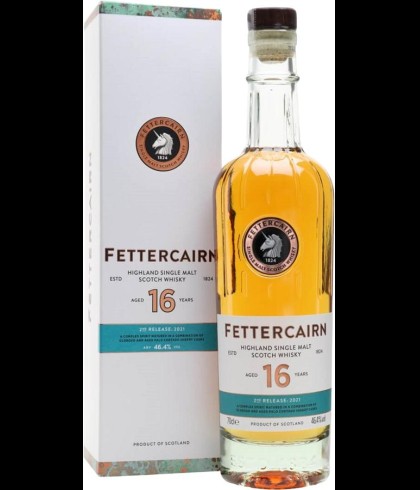 Fles Fettercairn 16 Years Old 2nd Release, single malt whisky, op voorraad bij slijterij t Bockje in Bathmen