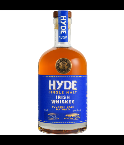 Fles Hyde Single Malt Bourbon Cask Matured, single malt whisky, op voorraad bij slijterij t Bockje in Bathmen