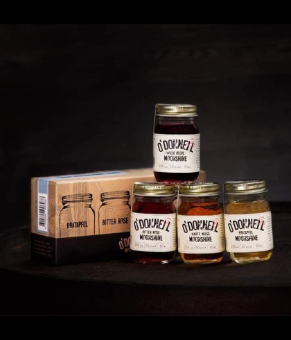 Geschenk O'Donnell set van Mini Moonshine Jars (4x50ml), bij slijterij ’t Bockje in Bathmen