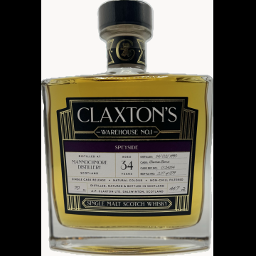 Claxton's Warehouse No.1 Mannochmore 1990 34 Years Old