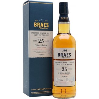 Fles Braes of Glenlivet 25 Years Old 1994, single malt whisky, op voorraad bij slijterij t Bockje in Bathmen