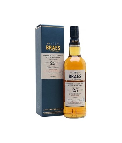 Fles Braes of Glenlivet 25 Years Old 1994, single malt whisky, op voorraad bij slijterij t Bockje in Bathmen