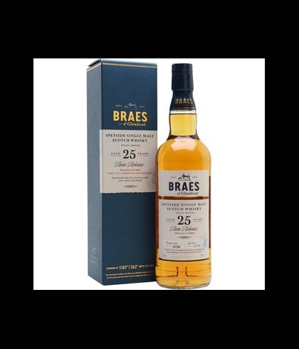 Fles Braes of Glenlivet 25 Years Old 1994, single malt whisky, op voorraad bij slijterij t Bockje in Bathmen