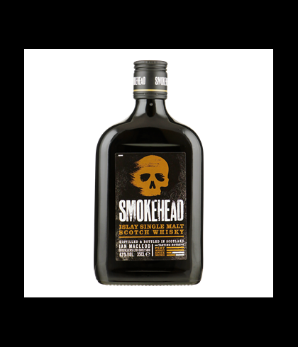 Fles Smokehead Islay Single Malt 35 cl, geturfde Islay single malt, op voorraad bij slijterij t Bockje in Bathmen