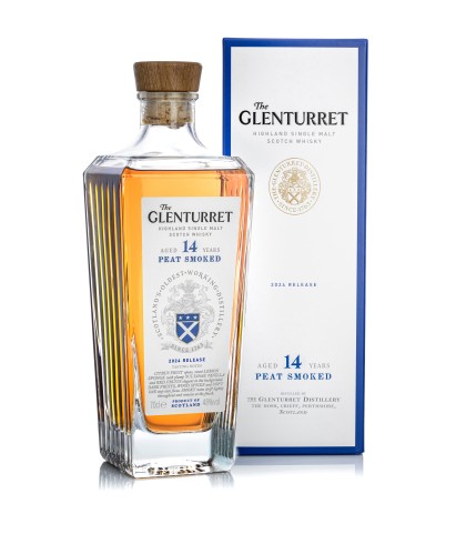 Fles Glenturret 14 Years Old Peat Smoked, single malt whisky, op voorraad bij slijterij t Bockje in Bathmen