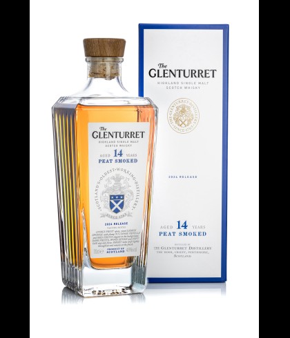 Fles Glenturret 14 Years Old Peat Smoked, single malt whisky, op voorraad bij slijterij t Bockje in Bathmen