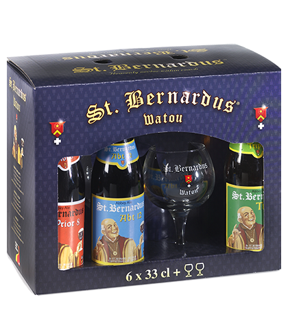 Geschenk St. Bernardus Geschenkverpakking 6 Flesjes met 2 Glazen, bij slijterij ’t Bockje in Bathmen