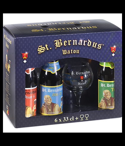 Geschenk St. Bernardus Geschenkverpakking 6 Flesjes met 2 Glazen, bij slijterij ’t Bockje in Bathmen