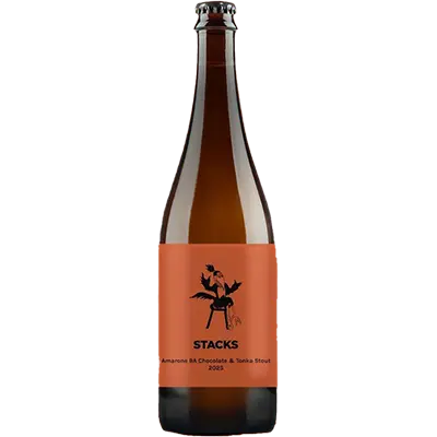 Fles Pomona Stacks Amarone BA Chocolate & Tonka Stout, bier van Pomona, op voorraad bij slijterij t Bockje in Bathmen