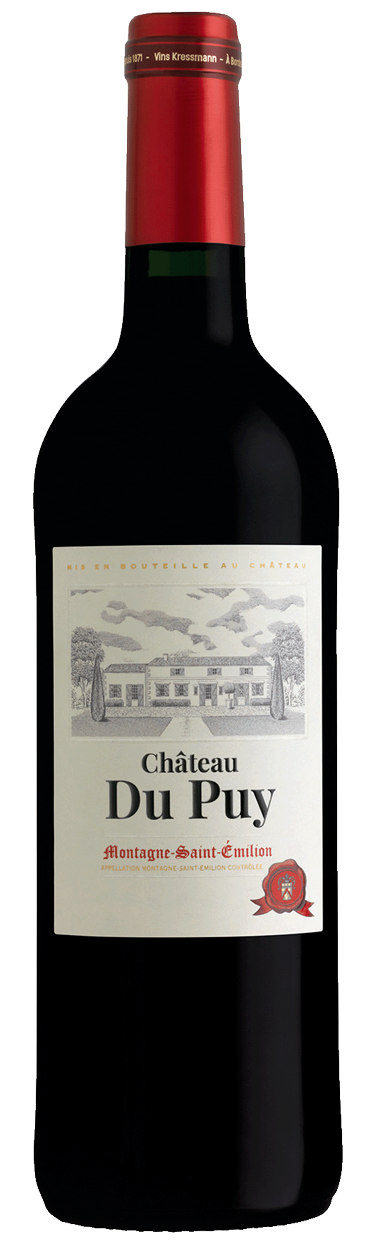 Fles Château du Puy Montagne Saint-Emilion, wijn, op voorraad bij slijterij t Bockje in Bathmen
