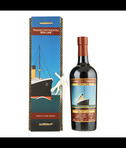 Fles Transcontinental Rum Belize 2006, rum, op voorraad bij slijterij t Bockje in Bathmen