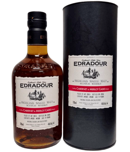 Fles Edradour 11Y 2015 Michael-Eppan Cabernet & Merlot #505-508, whisky, bij slijterij ’t Bockje in Bathmen