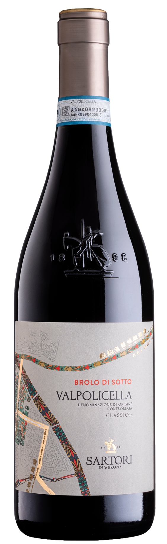 Fles Sartori Valpolicella Classico Brolo Di Sotto, wijn, bij slijterij ’t Bockje in Bathmen