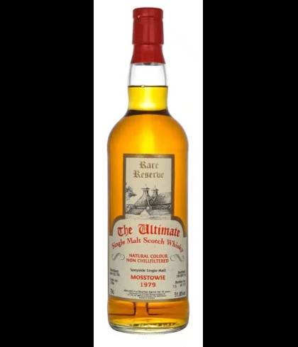 Fles The Ultimate Rare Reserve Mosstowie 35 Years Old 1979, enkel vat gebotteld door The Ultimate uit Amersfoort, op voorraad bij slijterij t Bockje in Bathmen