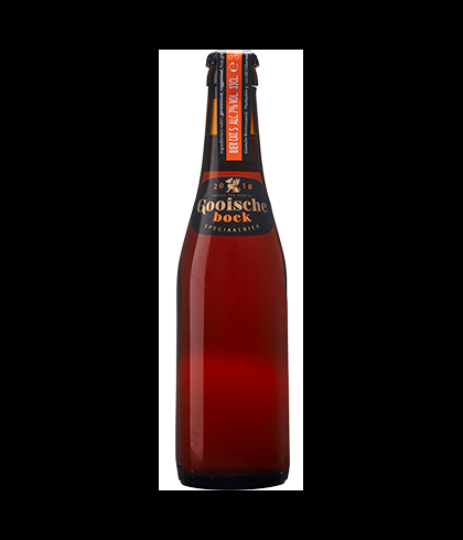 Fles Gooische Bierbrouwerij Gooische Bock, bier, bij slijterij t Bockje in Bathmen