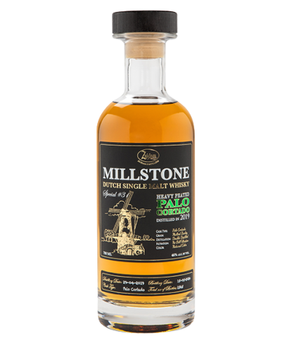 Fles Millstone Special No.31 Heavy Peated Palo Cortado 2019, Nederlandse whisky van Zuidam Distillers, op voorraad bij slijterij t Bockje in Bathmen