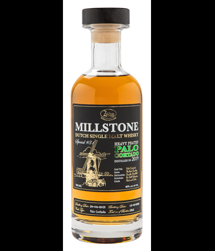 Fles Millstone Special No.31 Heavy Peated Palo Cortado 2019, Nederlandse whisky van Zuidam Distillers, op voorraad bij slijterij t Bockje in Bathmen