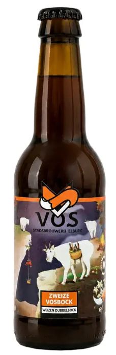 Fles Brouwerij Vos Zweize Vosbock, bier, bij slijterij t Bockje in Bathmen