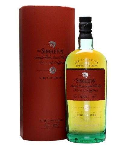 Fles Singleton of Dufftown 28 years Speyside Single Maltwhisky Release 2013, whisky, op voorraad bij slijterij t Bockje in Bathmen