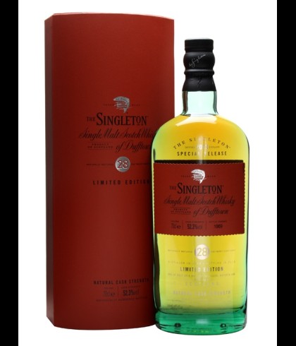 Fles Singleton of Dufftown 28 years Speyside Single Maltwhisky Release 2013, whisky, op voorraad bij slijterij t Bockje in Bathmen