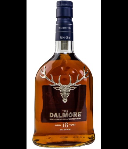 Fles The Dalmore 18 Years Old, single malt whisky, op voorraad bij slijterij t Bockje in Bathmen