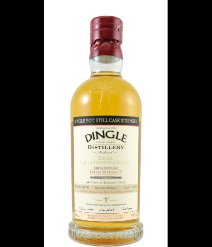 Fles Dingle Fifth Pot Still Cask Strength, single malt whisky, op voorraad bij slijterij t Bockje in Bathmen