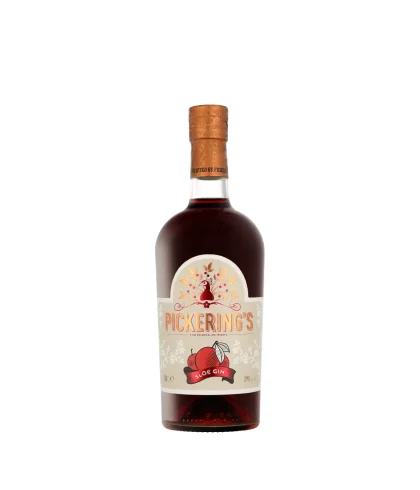 Fles Pickering's Sloe Gin, gin, bij slijterij ’t Bockje in Bathmen