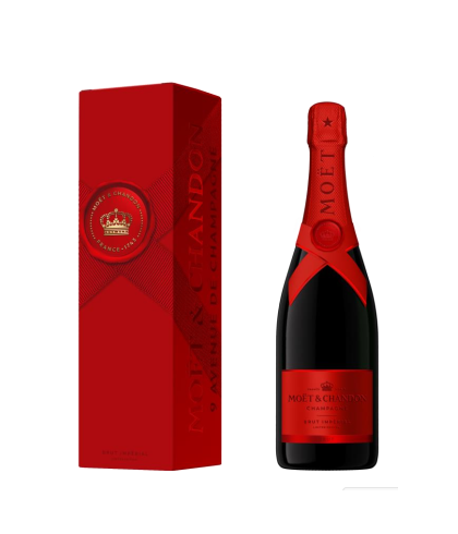 Geschenk Moët&Chandon Impérial giftbox Holiday Season 2025 limited edition rood, bij slijterij ’t Bockje in Bathmen