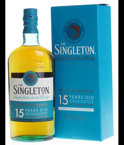 Fles Singleton of Dufftown 15 Years Old Speyside Single Malt, whisky, op voorraad bij slijterij ’t Bockje in Bathmen