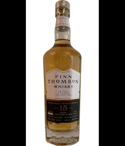Fles Finn Thomson Fettercairn 15 Years Old, single malt whisky, op voorraad bij slijterij t Bockje in Bathmen