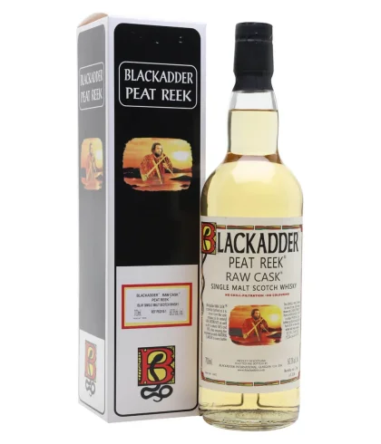 Fles Blackadder Peat Reek #PR2018-11, single malt whisky, op voorraad bij slijterij t Bockje in Bathmen