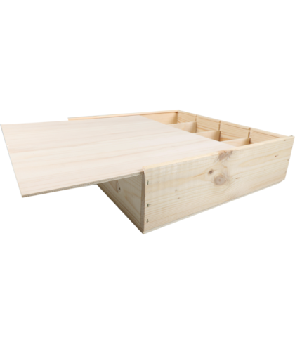 Geschenk Wijnkist met Schuifdeksel 4 Flessen, bij slijterij ’t Bockje in Bathmen